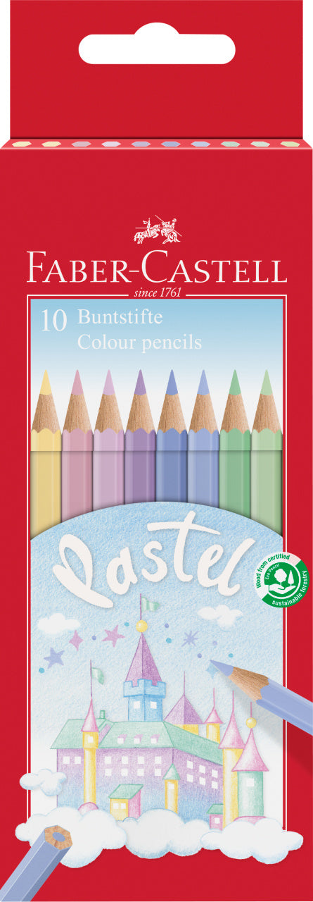 CREIOANE COLORATE PASTEL 10 CULORI FABER-CASTELL CREIOANE COLORATE PASTEL 10 CULORI FABER-CASTELL